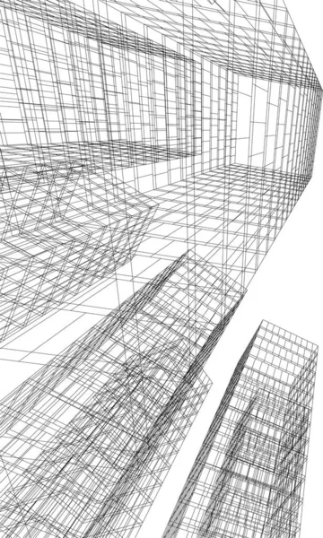 Linhas Abstratas Desenho Conceito Arte Arquitetônica Formas Geométricas Mínimas — Vetor de Stock