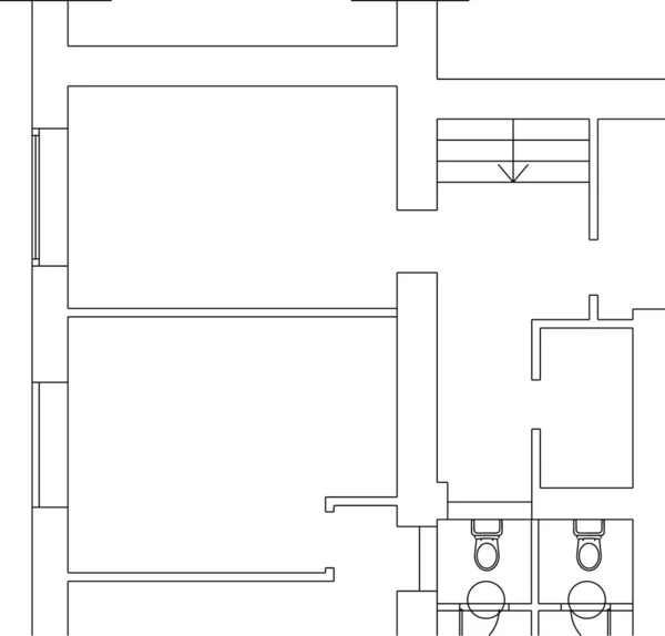 Líneas Abstractas Dibujo Concepto Arte Arquitectónico Formas Geométricas Mínimas — Vector de stock