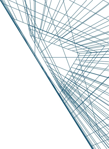 Abstrakta Teckningslinjer Arkitektonisk Konst Koncept Minimala Geometriska Former — Stock vektor