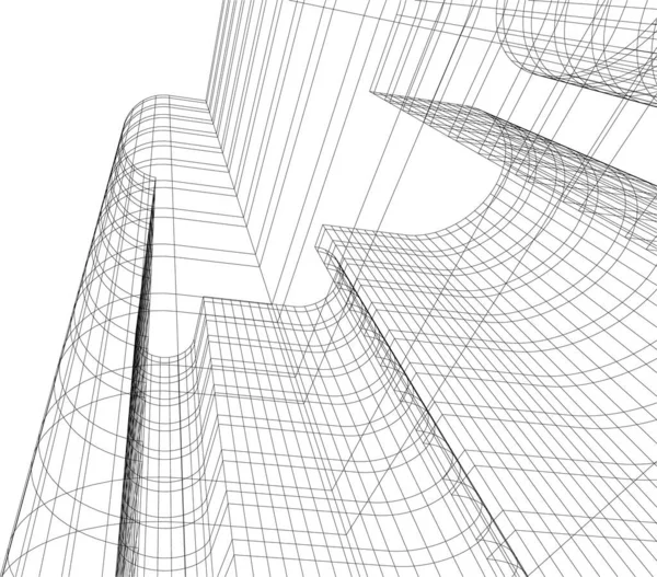 Arquitectura Edificio Ilustración Sobre Fondo — Archivo Imágenes Vectoriales