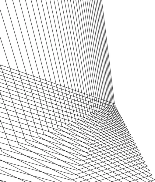 Lignes Dessin Abstraites Dans Concept Art Architectural Formes Géométriques Minimales — Image vectorielle