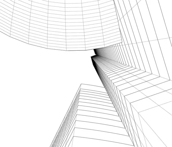 建築芸術の概念における抽象的な線や最小限の幾何学的形状 — ストックベクタ