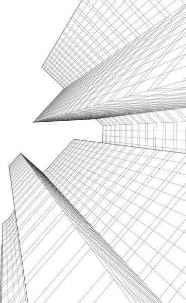 Linhas Abstratas Desenho Conceito Arte Arquitetônica Formas Geométricas Mínimas —  Vetores de Stock