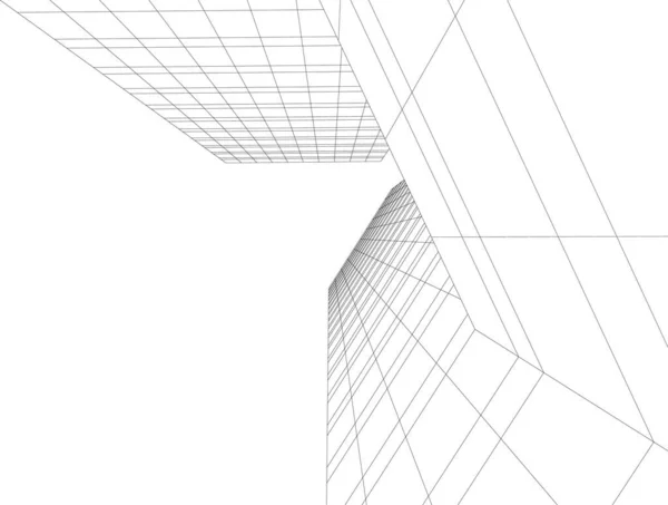 Abstrakte Zeichnungslinien Architektonischen Kunstkonzept Minimale Geometrische Formen — Stockvektor