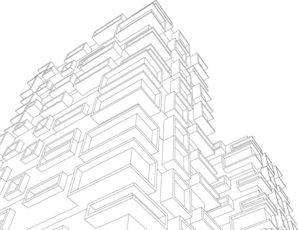 Abstrakcyjne Linie Rysunku Koncepcji Sztuki Architektonicznej Minimalne Kształty Geometryczne — Wektor stockowy