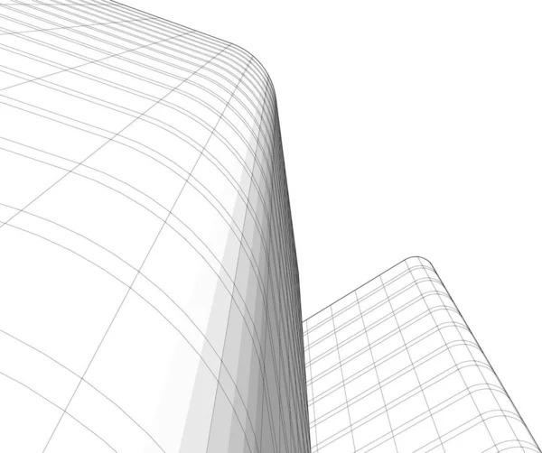 Linhas Abstratas Desenho Conceito Arte Arquitetônica Formas Geométricas Mínimas —  Vetores de Stock