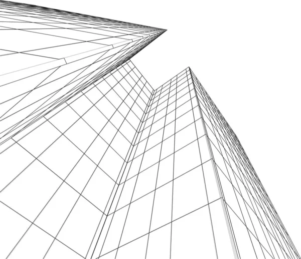 Abstrakte Zeichnungslinien Architektonischen Kunstkonzept Minimale Geometrische Formen — Stockvektor