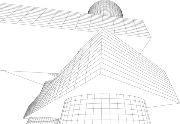 Mimari Sanat Konseptinde Soyut Çizgiler Minimum Geometrik Şekiller — Stok Vektör