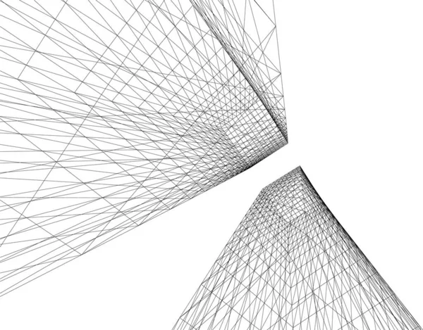 Líneas Abstractas Dibujo Concepto Arte Arquitectónico Formas Geométricas Mínimas — Archivo Imágenes Vectoriales