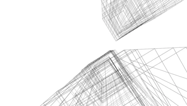 Lignes Dessin Abstraites Dans Concept Art Architectural Formes Géométriques Minimales — Image vectorielle