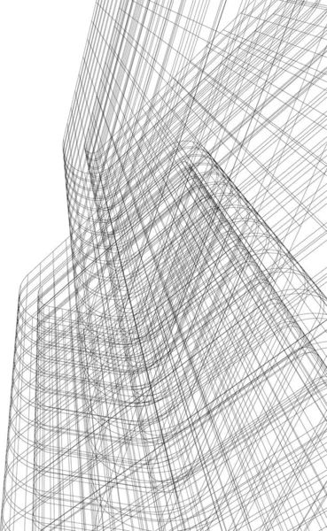 Lignes Dessin Abstraites Dans Concept Art Architectural Formes Géométriques Minimales — Image vectorielle