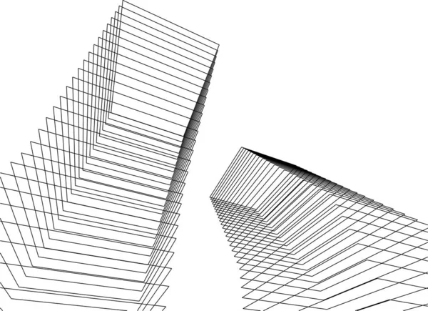 Minimale Geometrische Vormen Architectonische Lijnen — Stockvector