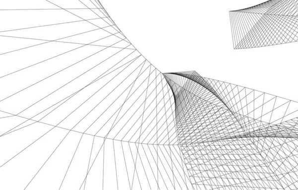 Linhas Abstratas Desenho Conceito Arte Arquitetônica Formas Geométricas Mínimas —  Vetores de Stock