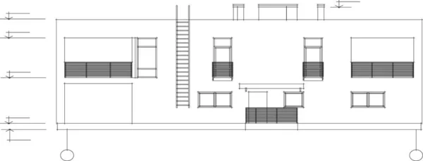 Líneas Abstractas Dibujo Concepto Arte Arquitectónico Formas Geométricas Mínimas — Vector de stock