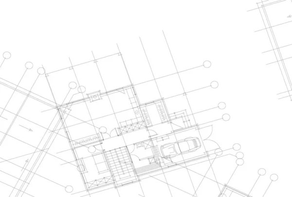 Linee Disegno Astratte Nel Concetto Arte Architettonica Forme Geometriche Minime — Vettoriale Stock