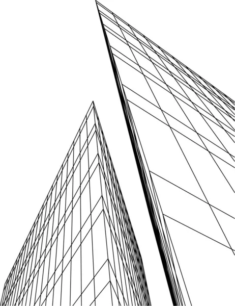 Linhas Abstratas Desenho Conceito Arte Arquitetônica Formas Geométricas Mínimas —  Vetores de Stock