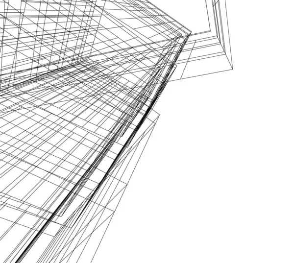 Abstrakte Zeichnungslinien Architektonischen Kunstkonzept Minimale Geometrische Formen — Stockvektor