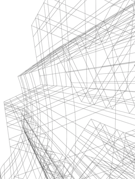 Líneas Abstractas Dibujo Concepto Arte Arquitectónico Formas Geométricas Mínimas — Archivo Imágenes Vectoriales