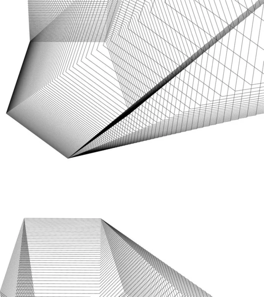 Abstracte Tekenlijnen Architectonisch Kunstconcept Minimale Geometrische Vormen — Stockvector