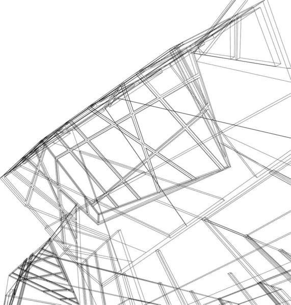 Linhas Abstratas Desenho Conceito Arte Arquitetônica Formas Geométricas Mínimas —  Vetores de Stock