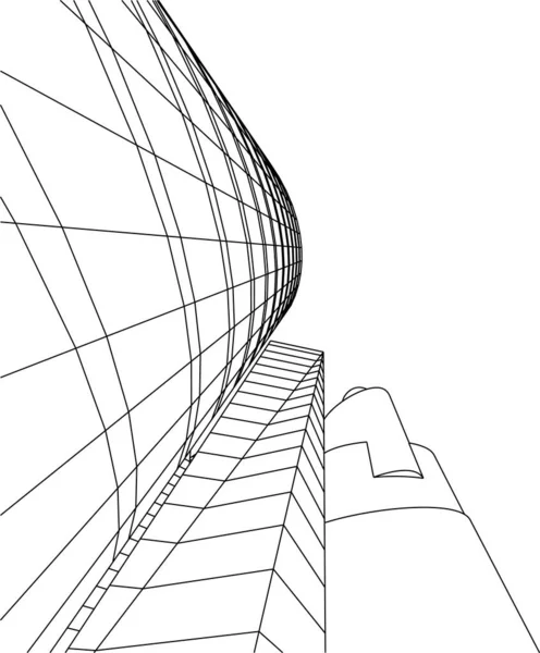 Linee Disegno Astratte Nel Concetto Arte Architettonica Forme Geometriche Minime — Vettoriale Stock