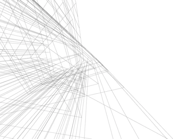 Linhas Abstratas Desenho Conceito Arte Arquitetônica Formas Geométricas Mínimas — Vetor de Stock