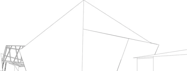 Minimal Geometrik Şekiller Mimari Çizgiler — Stok Vektör