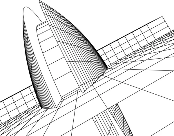Αφηρημένες Σχεδιαστικές Γραμμές Στην Αρχιτεκτονική Έννοια Της Τέχνης Ελάχιστα Γεωμετρικά — Διανυσματικό Αρχείο