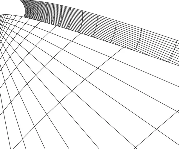 Abstracte Tekenlijnen Architectonisch Kunstconcept Minimale Geometrische Vormen — Stockvector