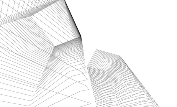 Lignes Dessin Abstraites Dans Concept Art Architectural Formes Géométriques Minimales — Image vectorielle