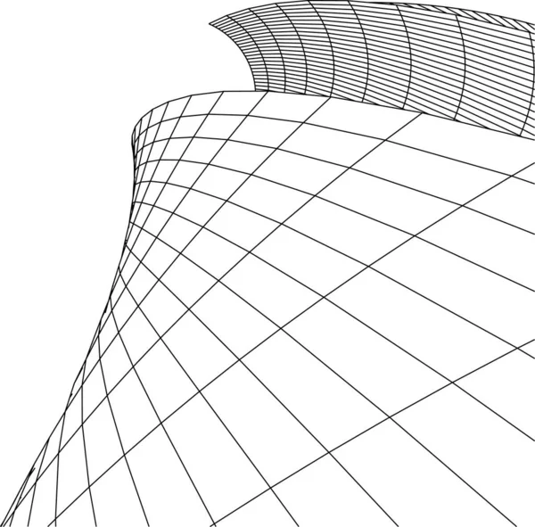 Elvont Rajzvonalak Építészeti Képzőművészetben Minimális Geometriai Formák — Stock Vector