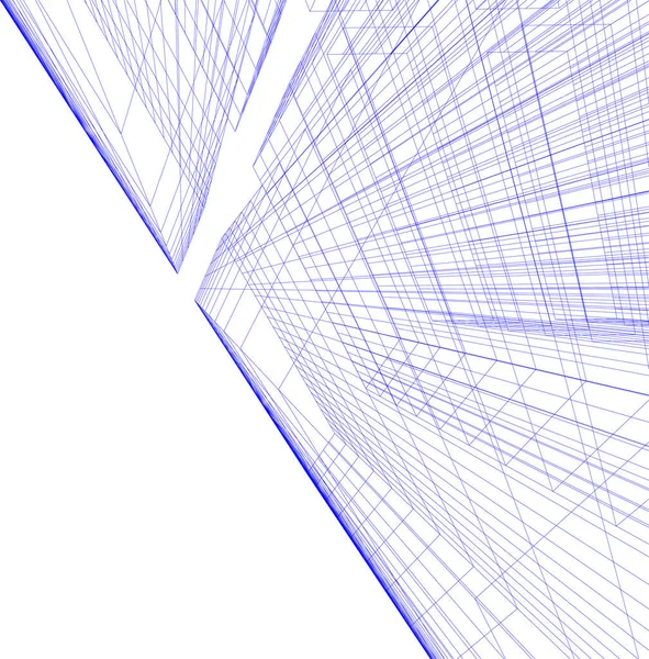 Abstrakte Zeichnungslinien Architektonischen Kunstkonzept Minimale Geometrische Formen — Stockvektor