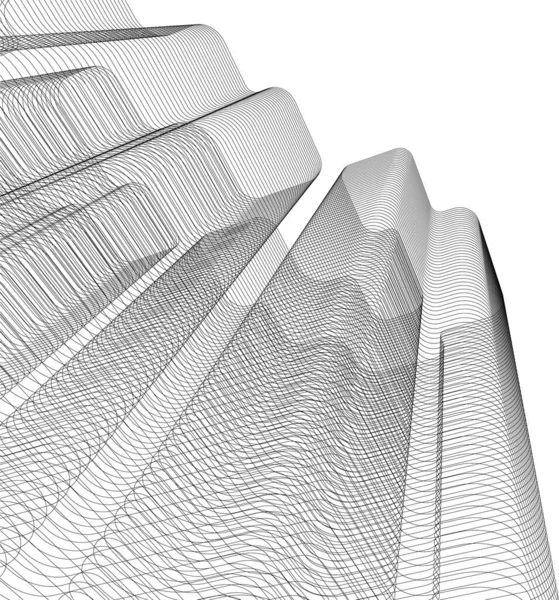 Linhas Abstratas Desenho Conceito Arte Arquitetônica Formas Geométricas Mínimas —  Vetores de Stock