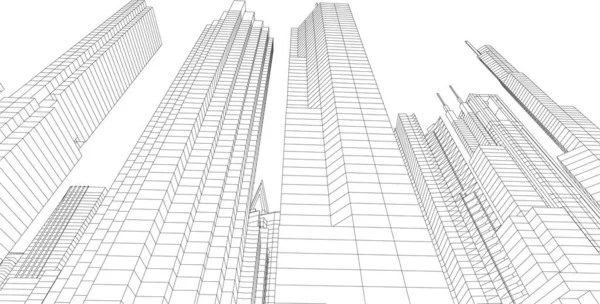 Arquitetura Edifício Ilustração Fundo —  Vetores de Stock