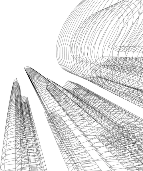 Abstrakte Zeichnungslinien Architektonischen Kunstkonzept Minimale Geometrische Formen — Stockvektor