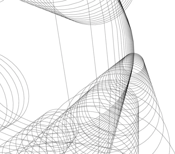 Abstracte Tekenlijnen Architectonisch Kunstconcept Minimale Geometrische Vormen — Stockvector