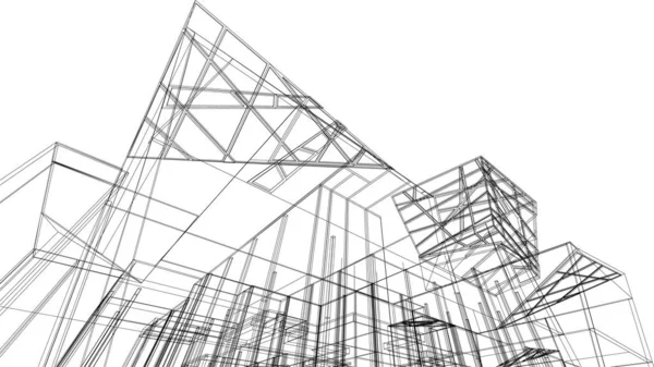 建筑3D背景图 — 图库矢量图片