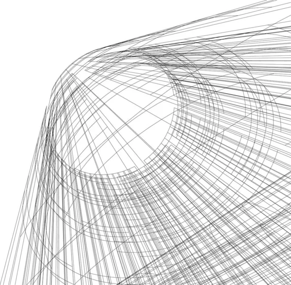 Líneas Abstractas Dibujo Concepto Arte Arquitectónico Formas Geométricas Mínimas — Archivo Imágenes Vectoriales