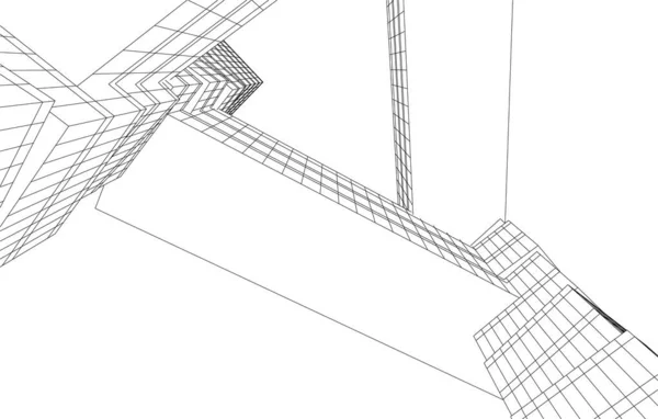 Formas Geométricas Mínimas Linhas Arquitetônicas — Vetor de Stock