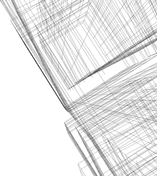 Linhas Abstratas Desenho Conceito Arte Arquitetônica Formas Geométricas Mínimas — Vetor de Stock