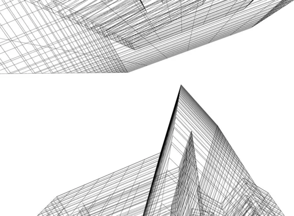 Abstrakcyjne Linie Rysunku Koncepcji Sztuki Architektonicznej Minimalne Kształty Geometryczne — Wektor stockowy