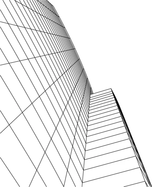 Lignes Dessin Abstraites Dans Concept Art Architectural Formes Géométriques Minimales — Image vectorielle