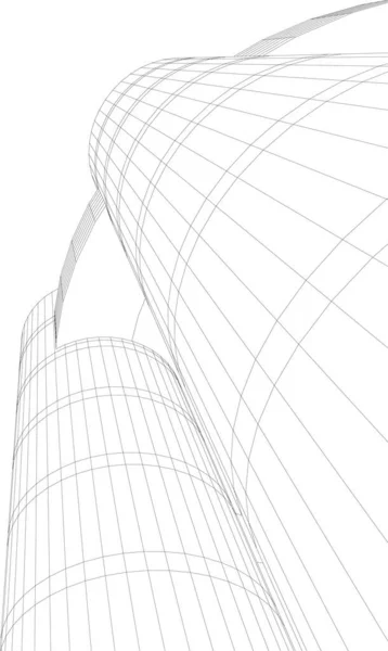 Líneas Abstractas Dibujo Concepto Arte Arquitectónico Formas Geométricas Mínimas — Vector de stock