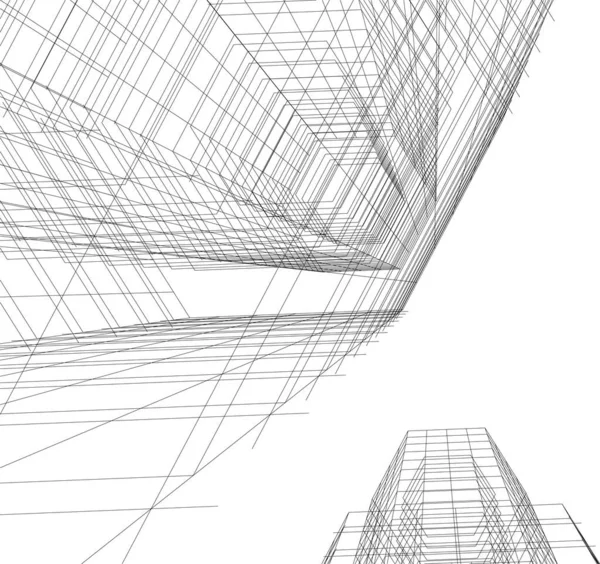 Linhas Abstratas Desenho Conceito Arte Arquitetônica Formas Geométricas Mínimas —  Vetores de Stock