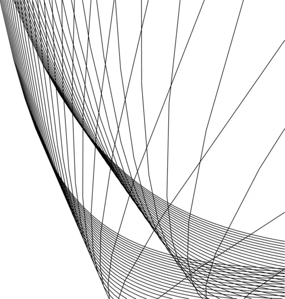 Abstrakta Teckningslinjer Arkitektonisk Konst Koncept Minimala Geometriska Former — Stock vektor