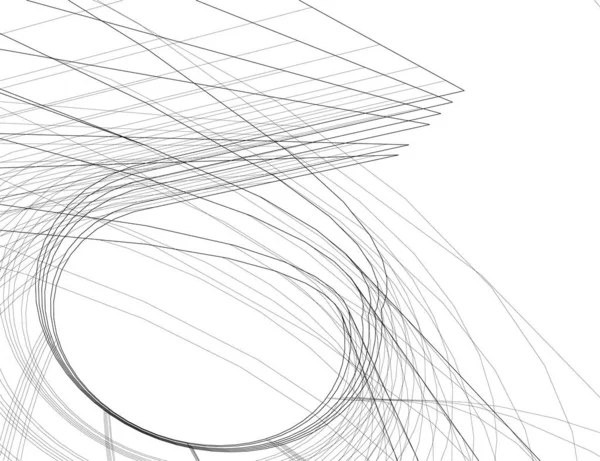 Linhas Abstratas Desenho Conceito Arte Arquitetônica Formas Geométricas Mínimas — Vetor de Stock