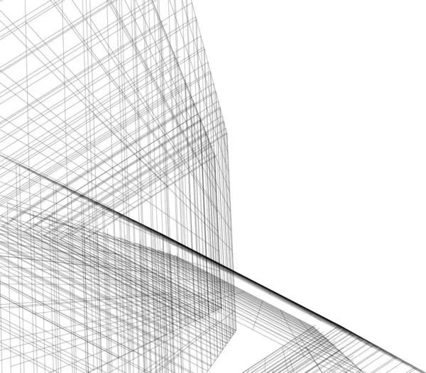 Abstracte Tekenlijnen Architectonisch Kunstconcept Minimale Geometrische Vormen — Stockvector