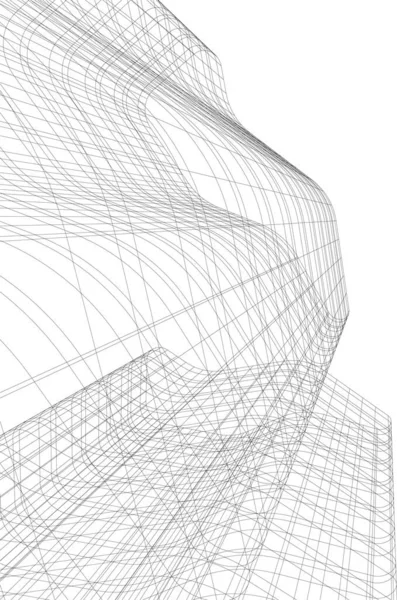 Abstrakcyjne Linie Rysunku Koncepcji Sztuki Architektonicznej Minimalne Kształty Geometryczne — Wektor stockowy