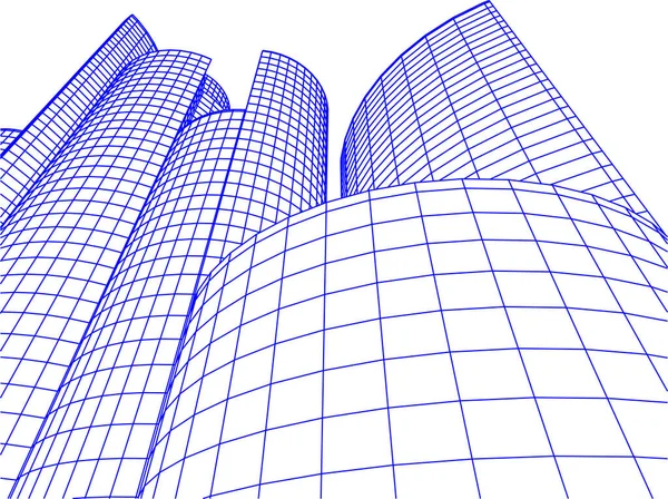 Linhas Abstratas Desenho Conceito Arte Arquitetônica Formas Geométricas Mínimas — Vetor de Stock