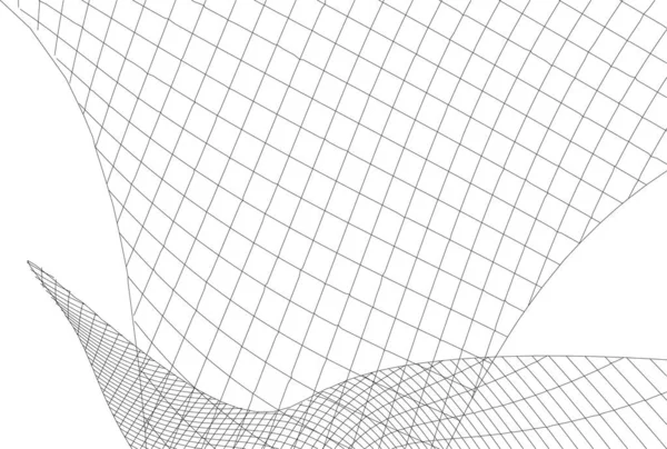 Linhas Abstratas Desenho Conceito Arte Arquitetônica Formas Geométricas Mínimas — Vetor de Stock